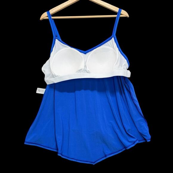 Maurices American Beach Womens 2X Royal Blue Tankini Swim Top Built In Bra - Picture 6 of 10
